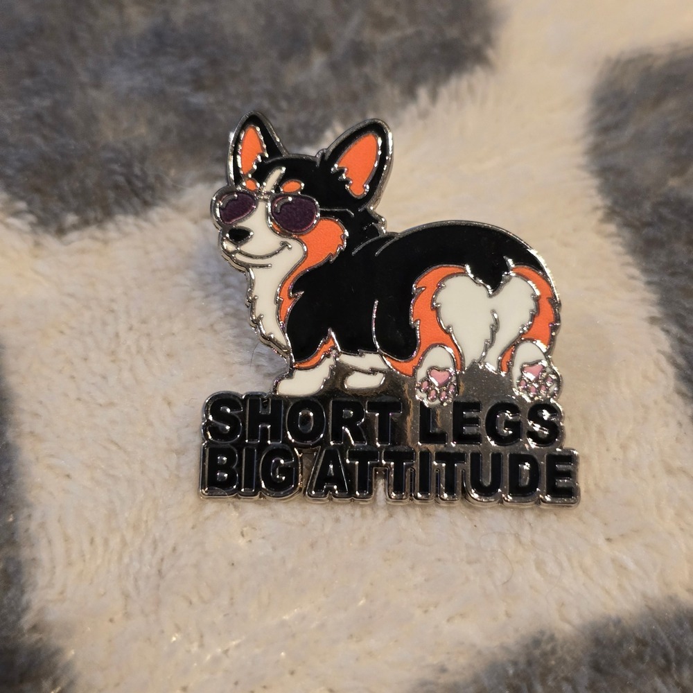 Corgi Dog Short Legs Big Attitude Lapel Enamel Pin Jewelry OS Unisex